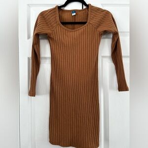 Brown/tan Ribbed Knit Dress